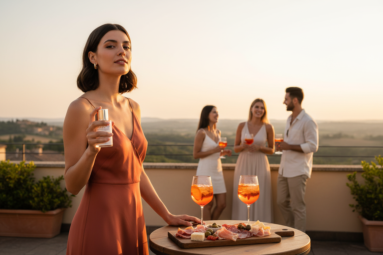 Notturno Euganeo - aperitivo in terrazza al tramonto